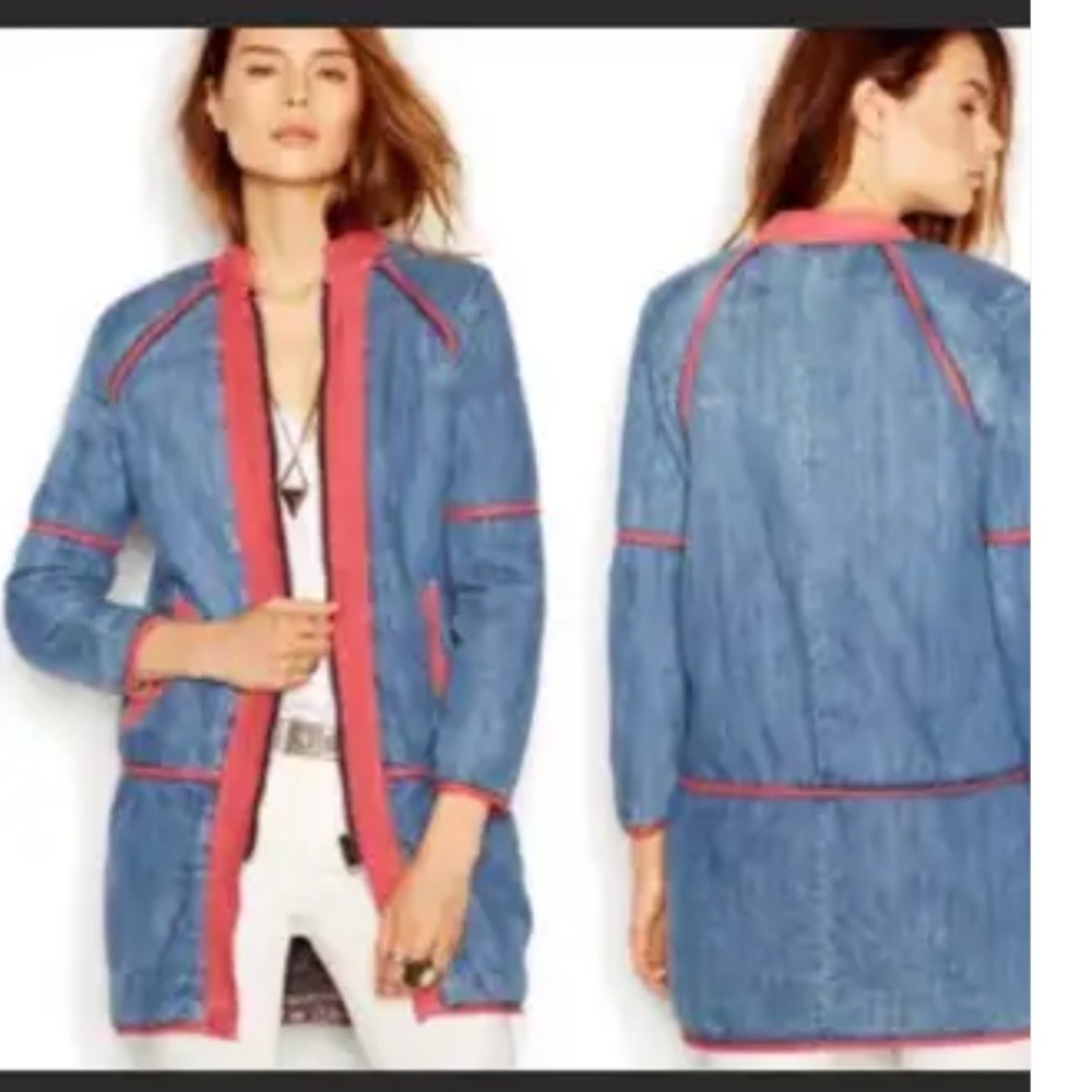 FREE PEOPLE Belario reversible paisley chambray jacket, S. - Picture 6 of 13